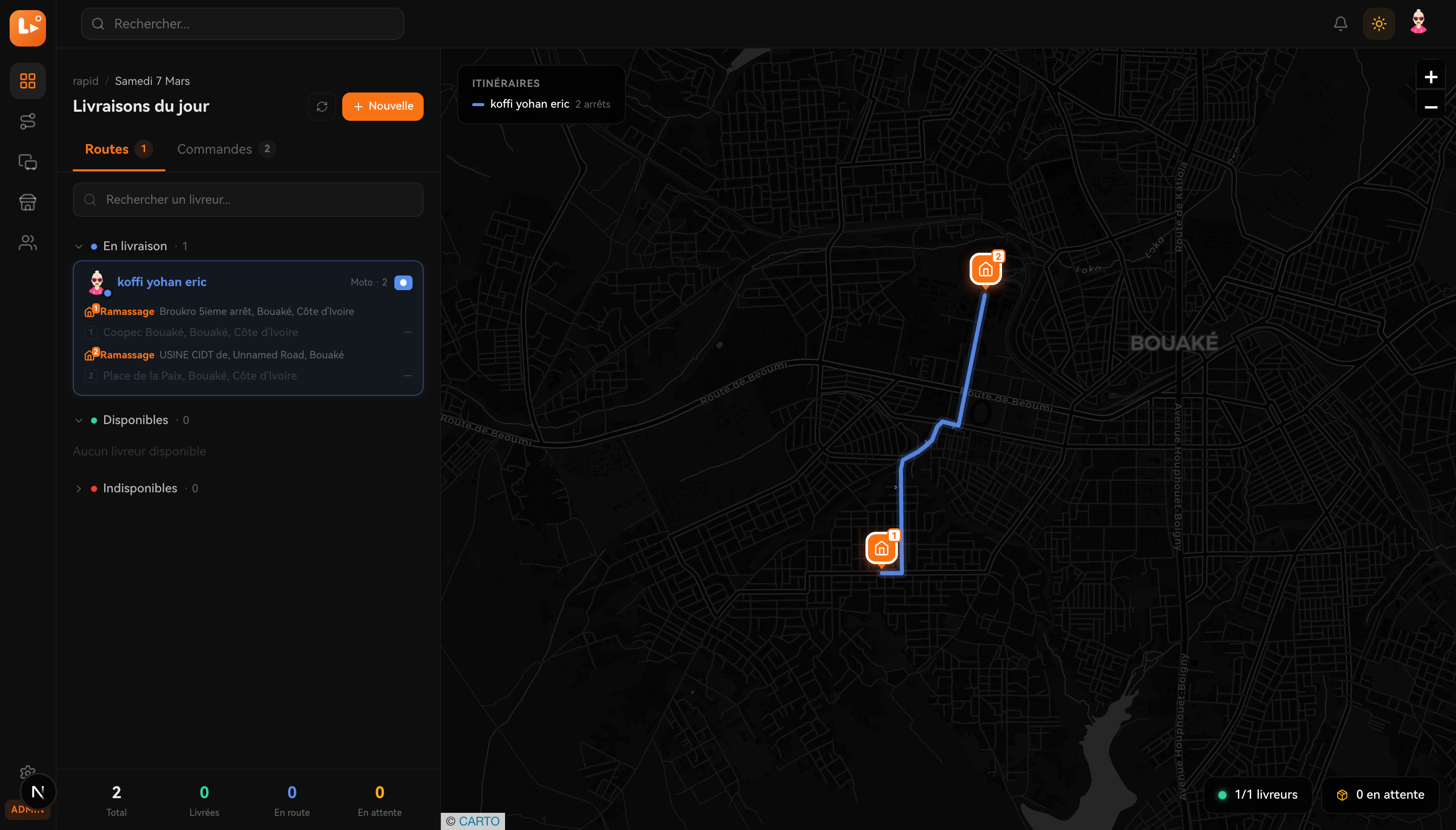 Accéder au tableau de bord du répartiteur